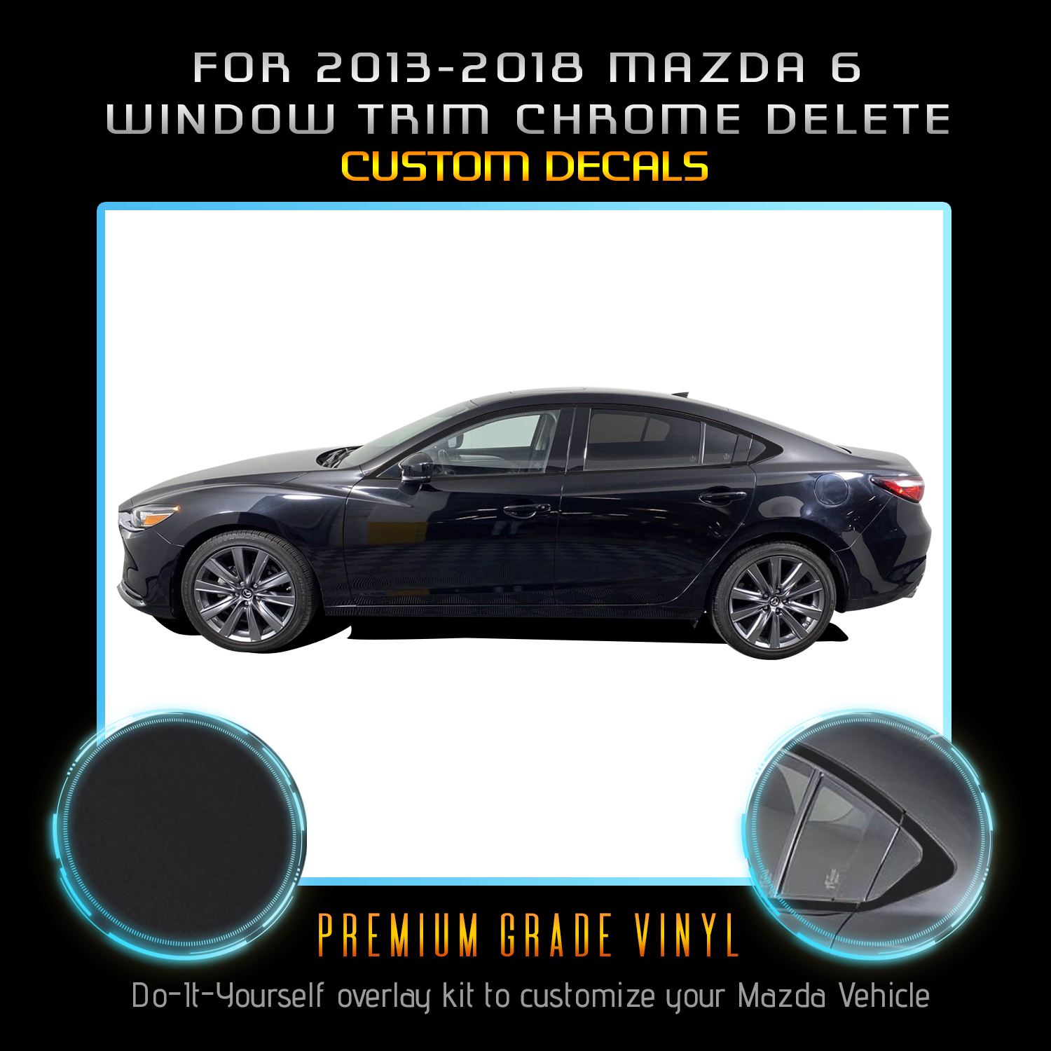 クロム様　オーダーページ　6/10 For 2013-2018 Mazda 6 Window Rear Window Trim Chrome Delete